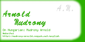 arnold mudrony business card